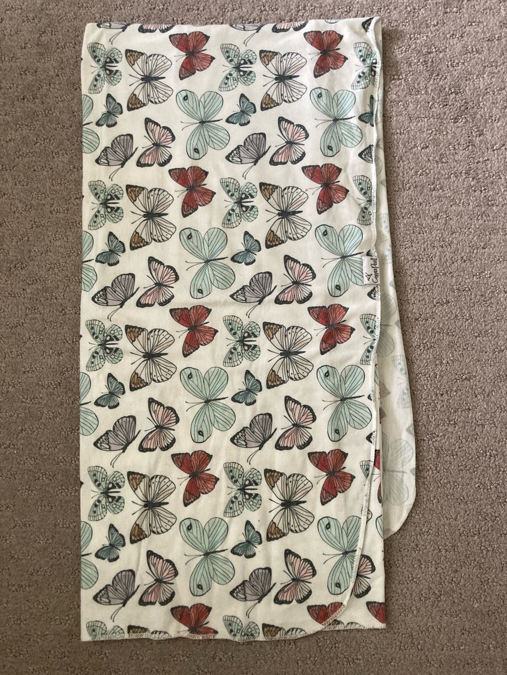 Copper Pearl butterfly baby swaddle blanket.